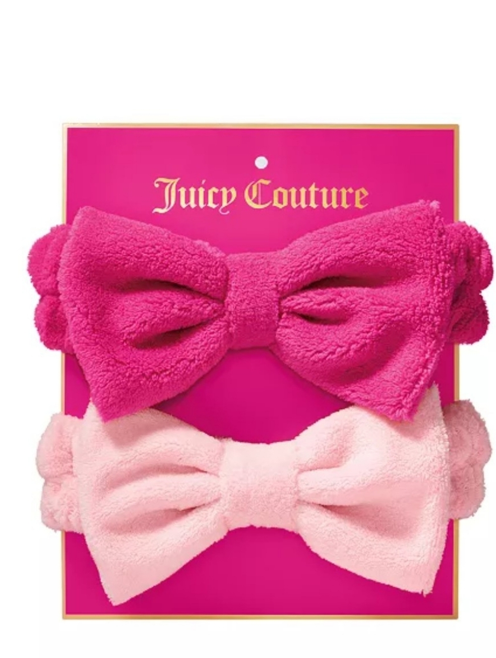 Juicy Couture Plush Bow Headbands in Hot Pink & Light Pink